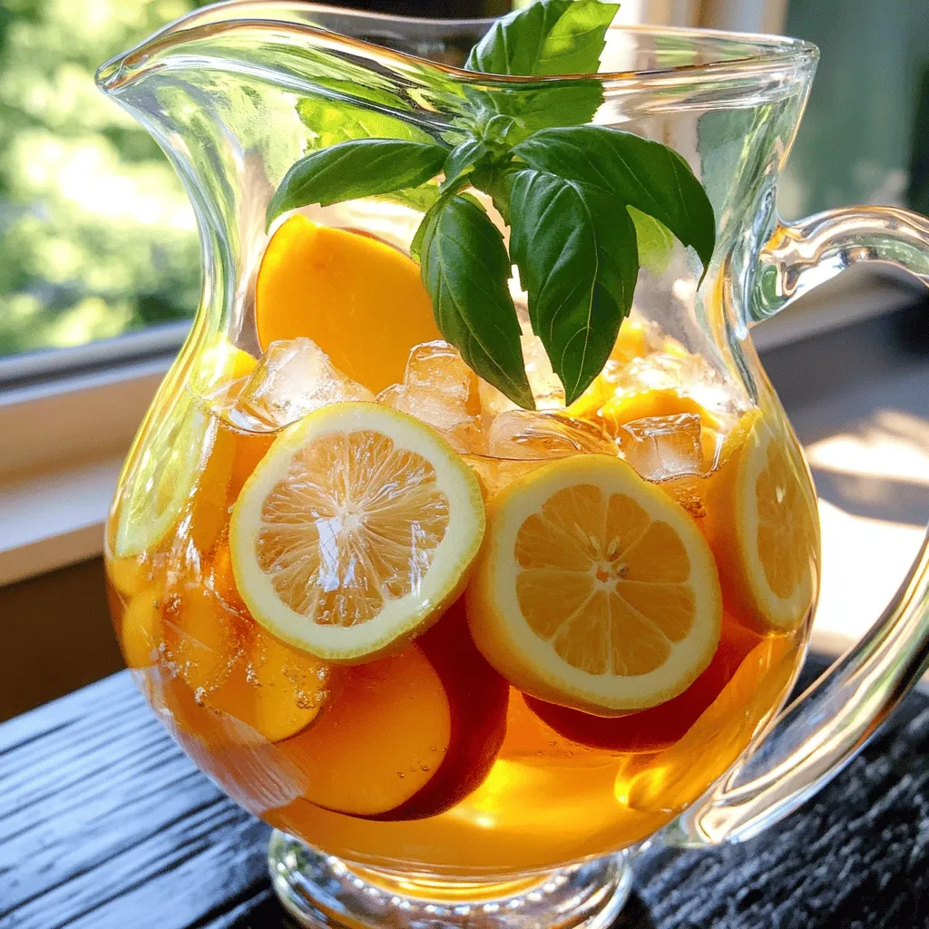 Peach Basil Iced Tea Refreshing Summer Delight