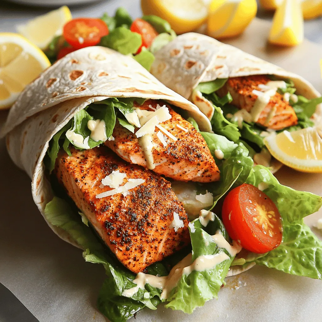 Minute Blackened Salmon Caesar Wraps Healthy Delight