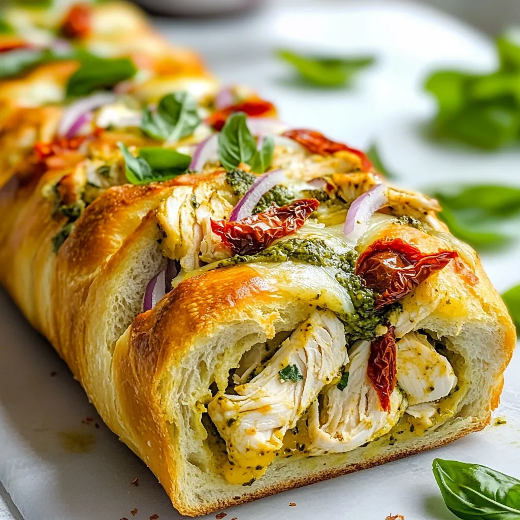 Pesto Chicken Stuffed Bread Flavorful Dinner Choice