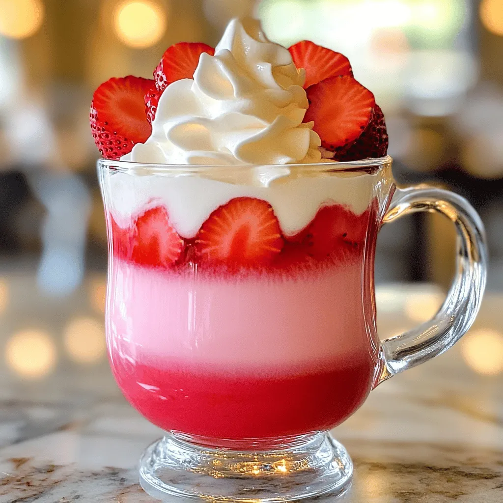 Strawberry Vanilla Bean Latte Creamy Delightful Drink