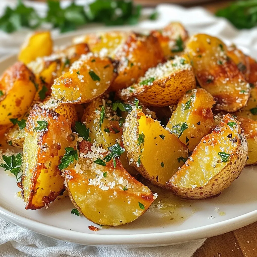 Garlic Parmesan Potato Wedges Crispy and Delicious Treat