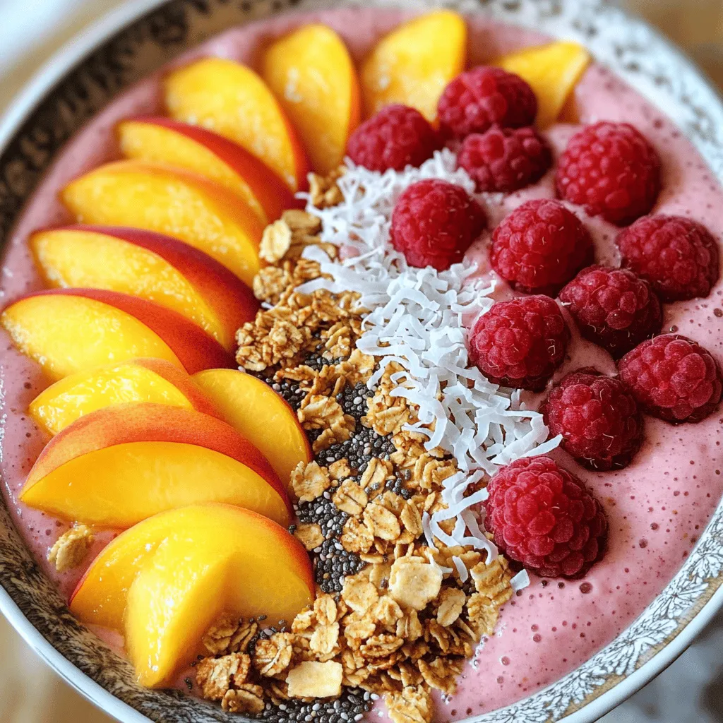 Peach Melba Smoothie Bowl Refreshing Breakfast Delight