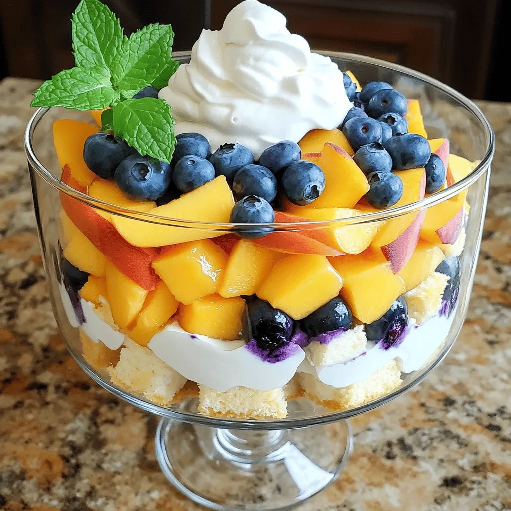 Peach and Blueberry Trifle Delightful Summer Treat