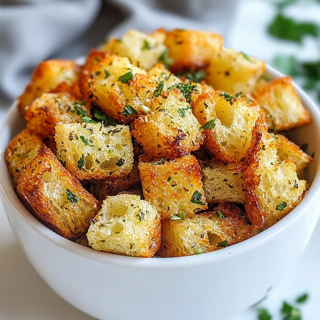 Air Fryer Garlic Herb Croutons Simple and Delicious