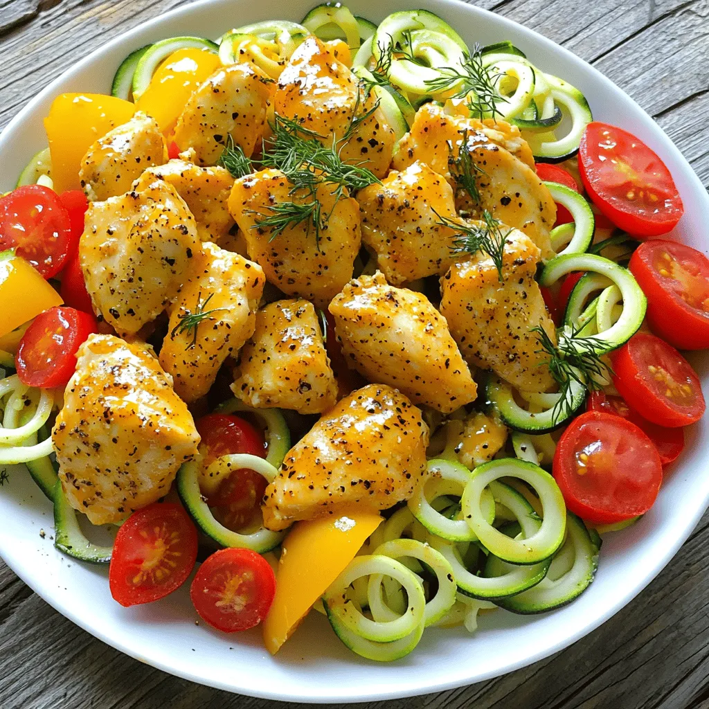 Pickle Ranch Chicken and Zoodle Stir Fry Delight