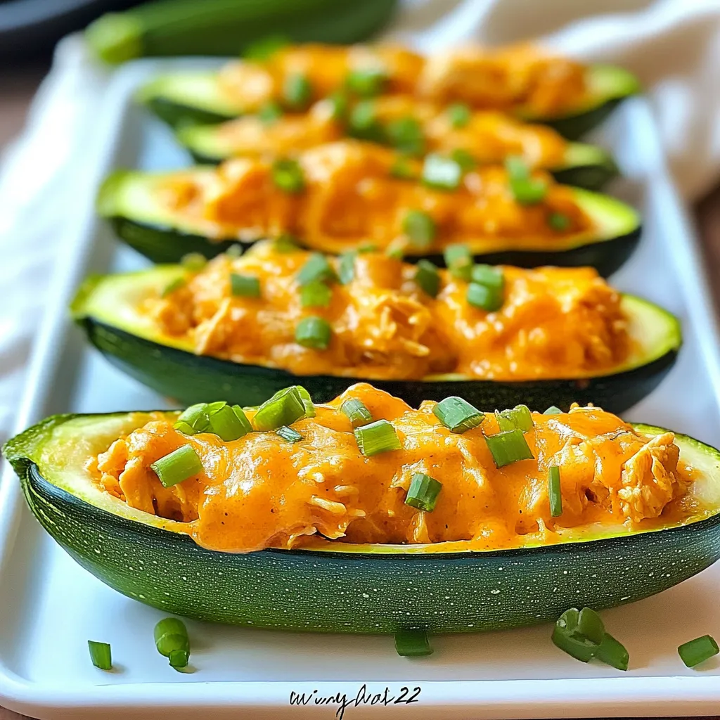 Buffalo Chicken Stuffed Zucchini Boats Savory Delight