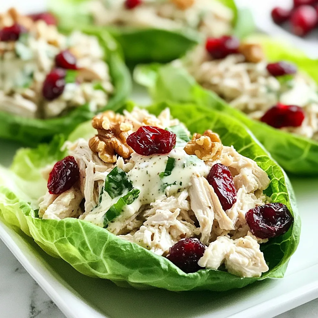 Cranberry Walnut Chicken Salad Lettuce Wraps Delight