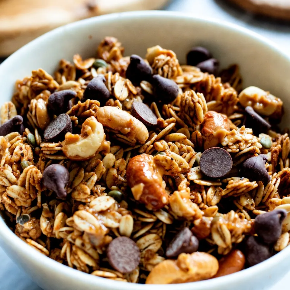 Peanut Butter Chocolate Chip Granola Healthy Snack