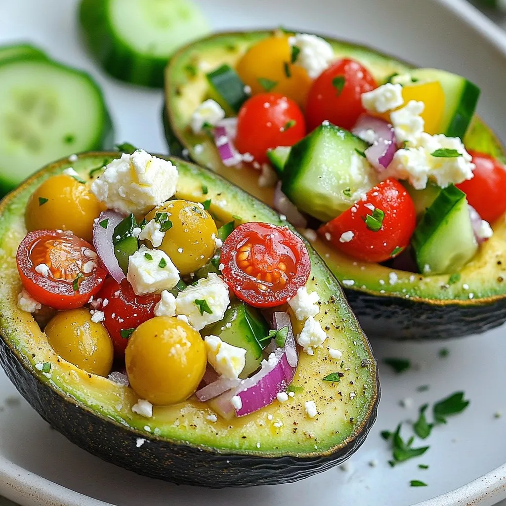 Savory Greek Salad Stuffed Avocados Recipe Guide
