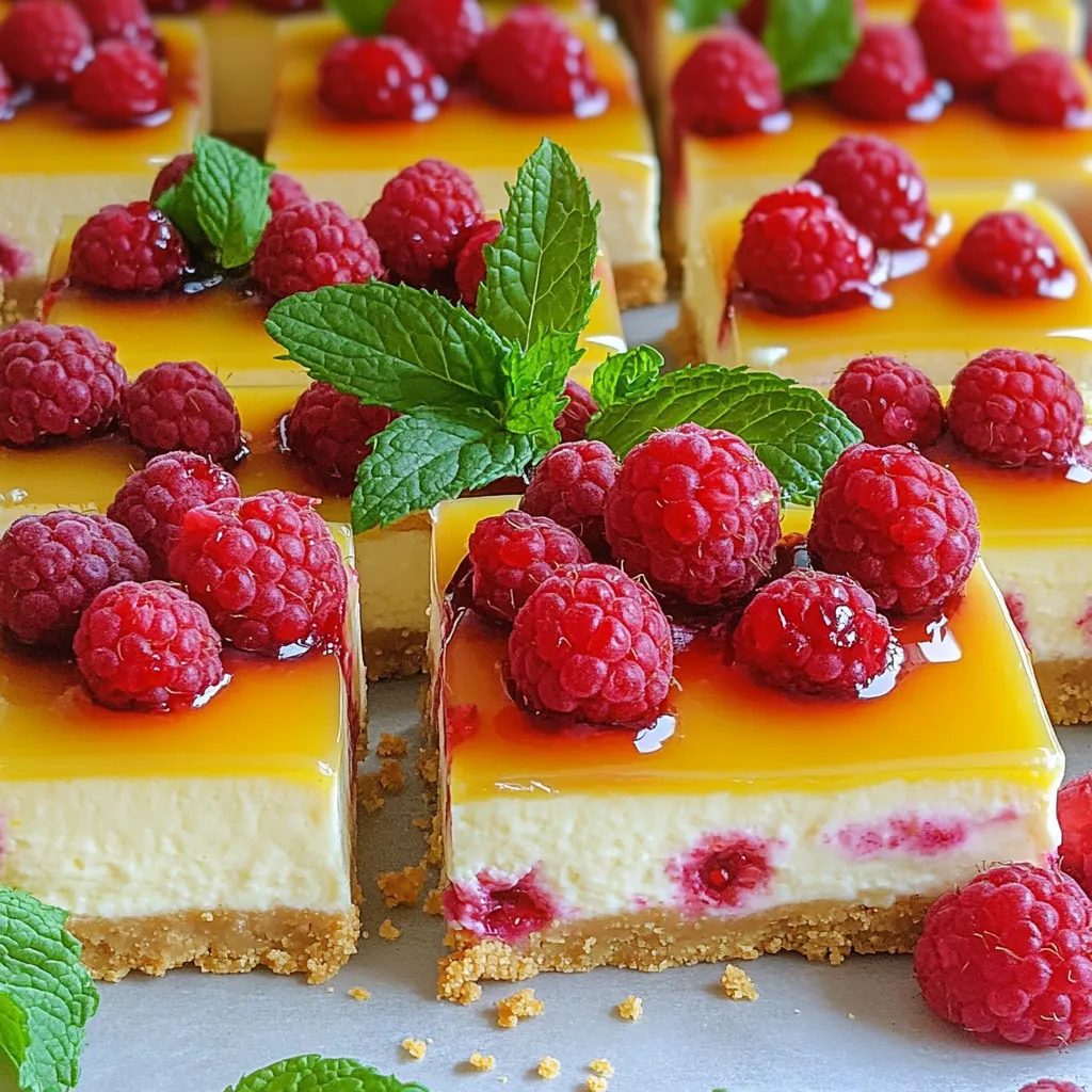 No-Bake Lemon Raspberry Cheesecake Bars Delightful Treat