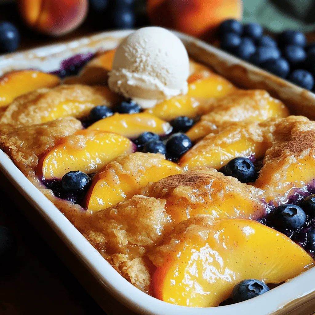 Peach Blueberry Cobbler Delicious and Easy Dessert Recipe