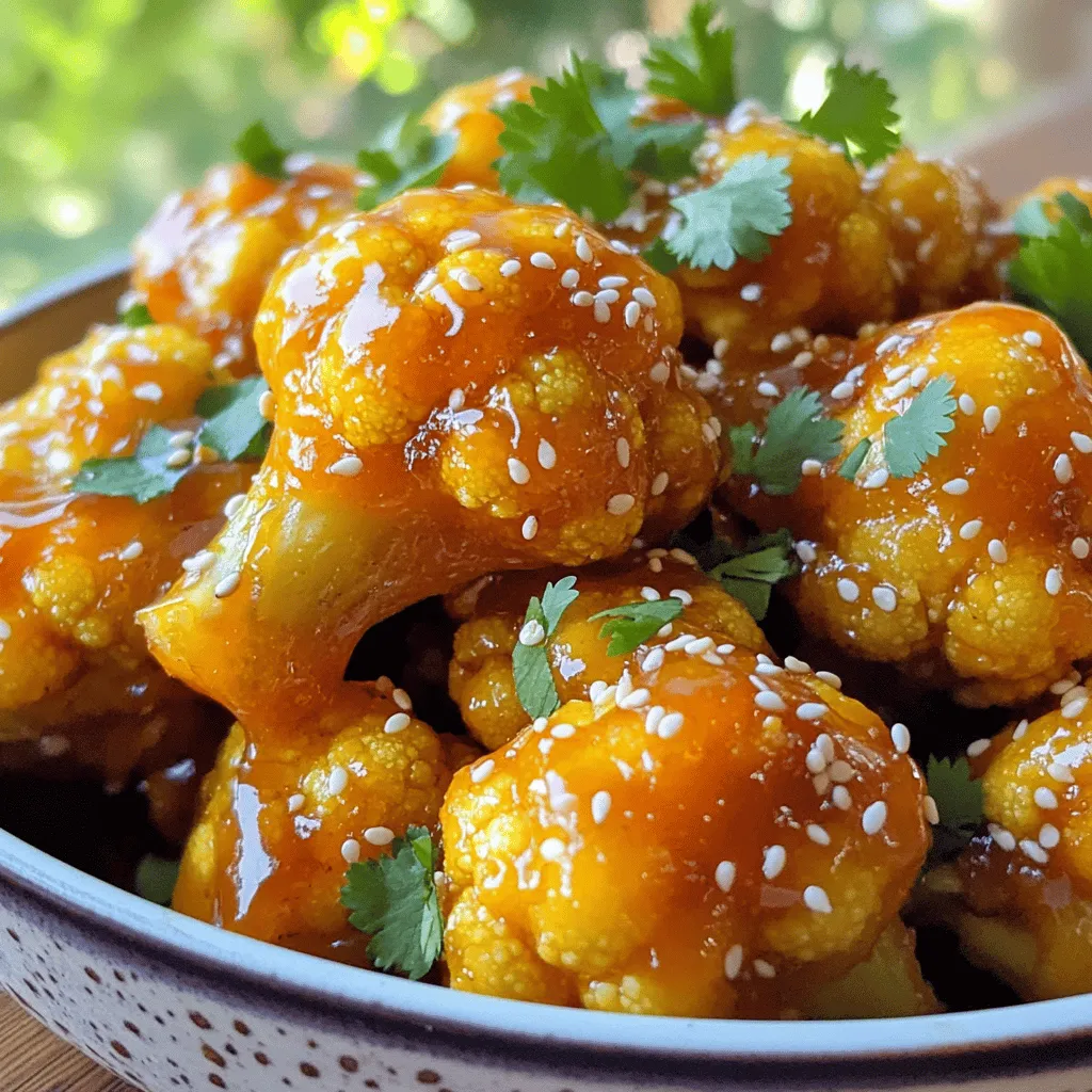 Orange Glazed Cauliflower Wings Tasty and Crispy Snack