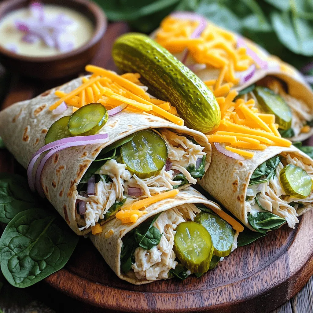 Pickle Ranch Chicken and Spinach Wraps Delight