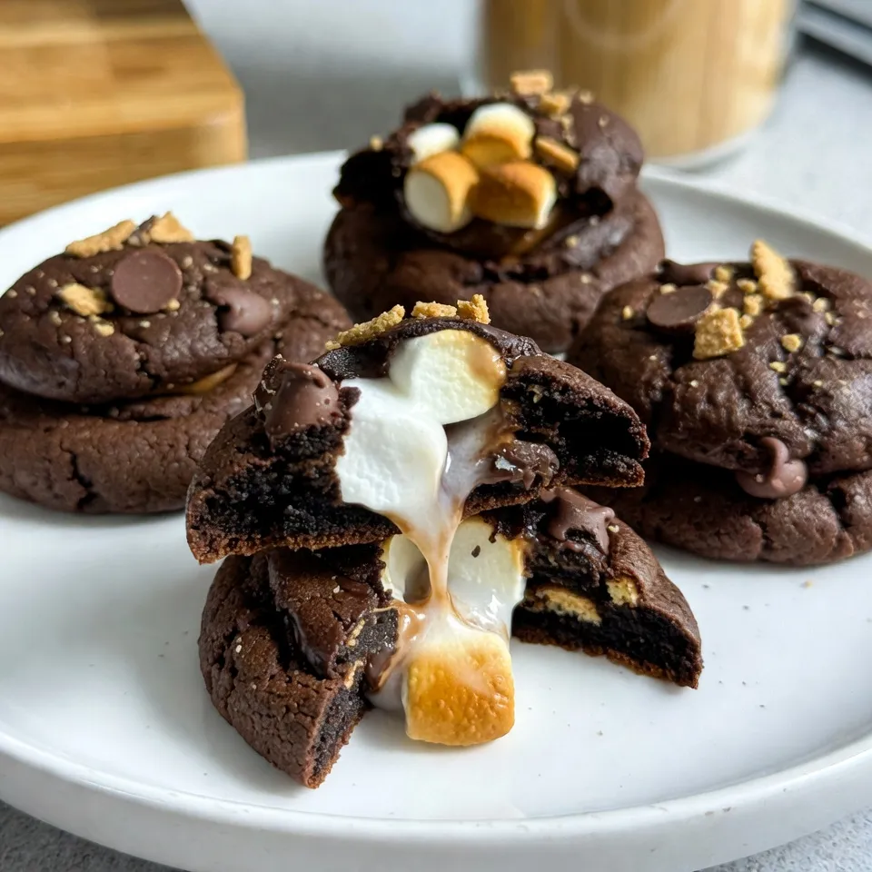 S’mores Stuffed Chocolate Cookies Irresistible Delight