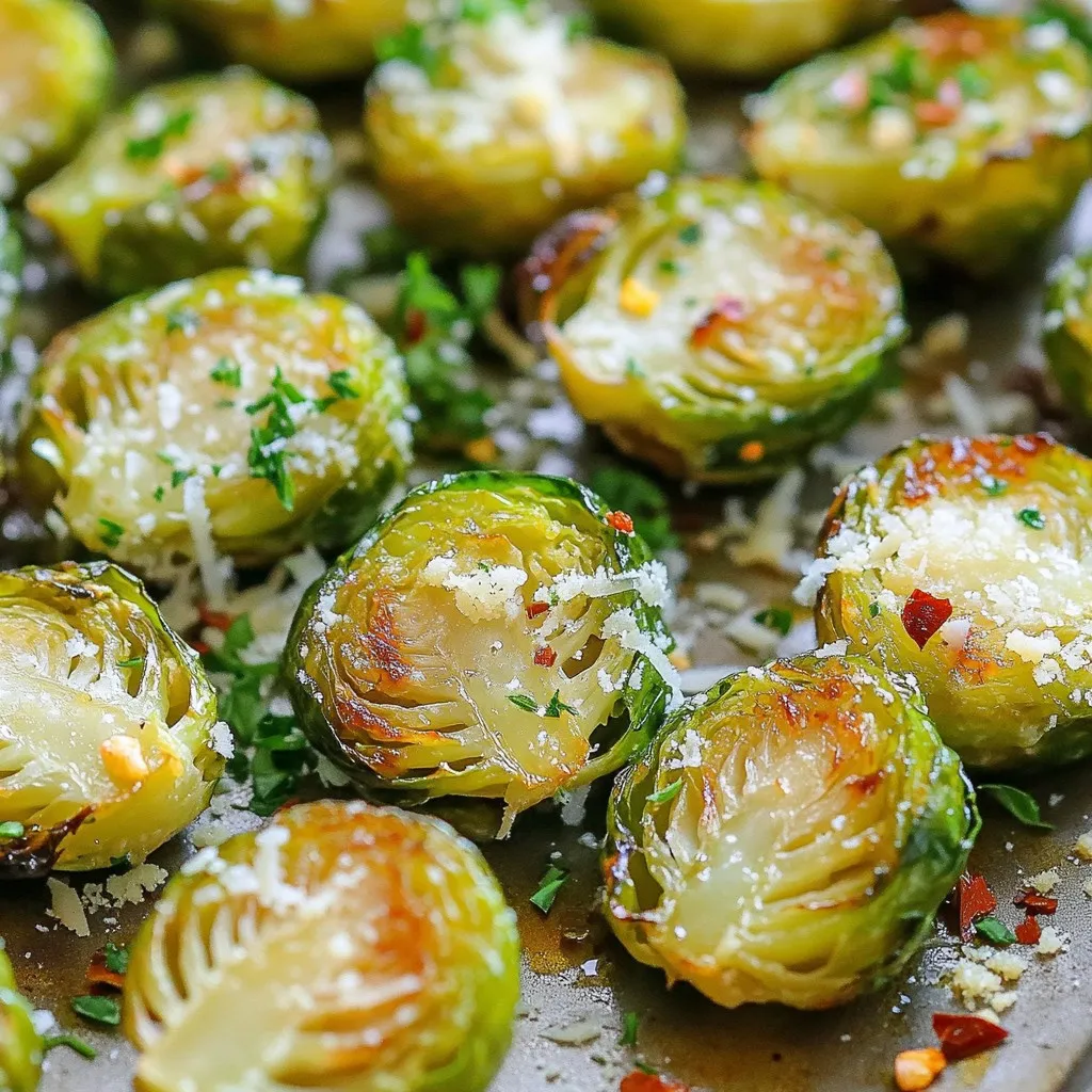 Roasted Garlic Parmesan Brussels Sprouts Tempting Dish