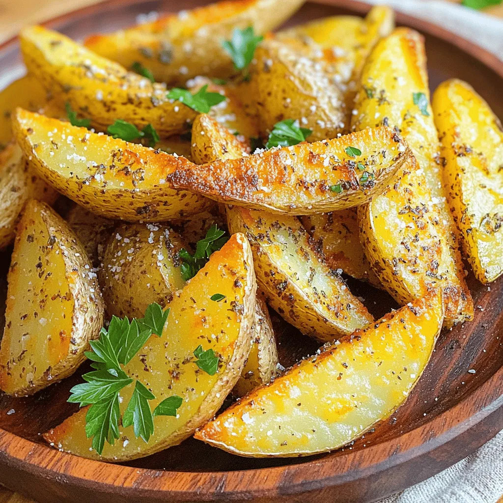 Crispy Garlic Herb Potato Wedges Easy Oven Recipe