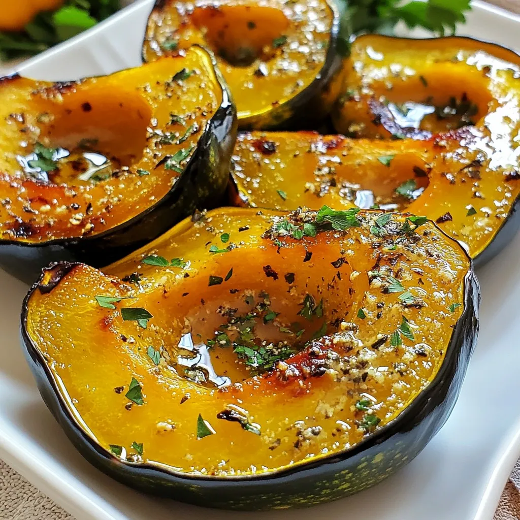 Garlic Herb Roasted Acorn Squash Savory Side Dish