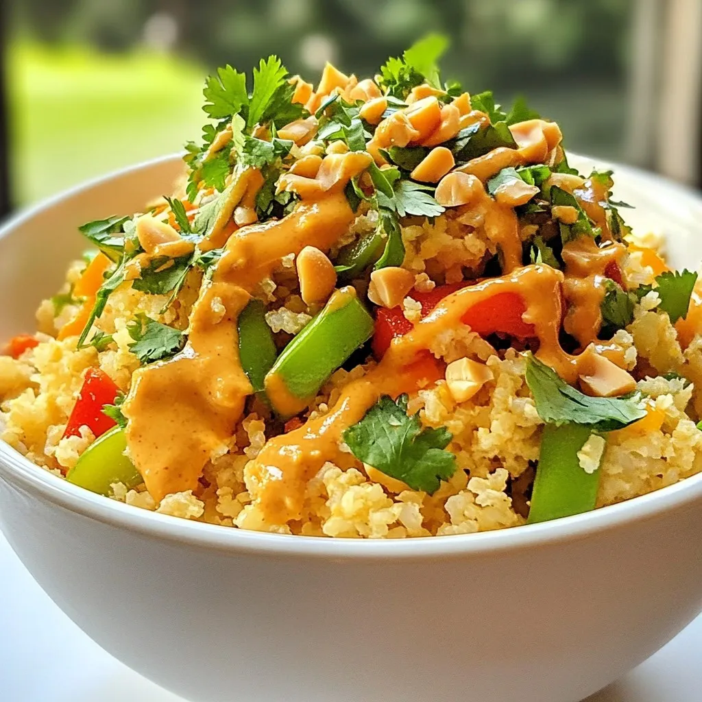 Spicy Thai Peanut Cauliflower Rice Flavorful Delight
