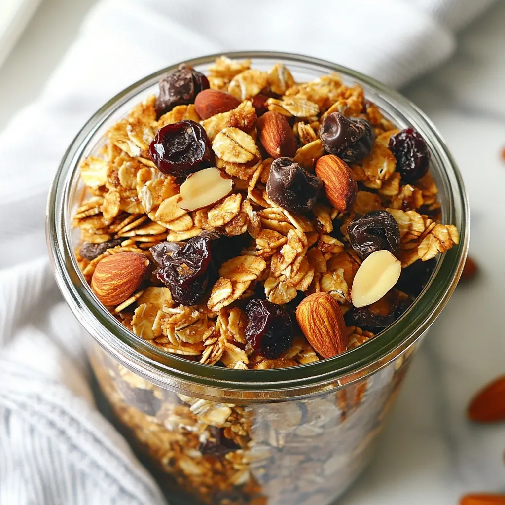 Chocolate Cherry Granola Crunchy and Healthy Snack