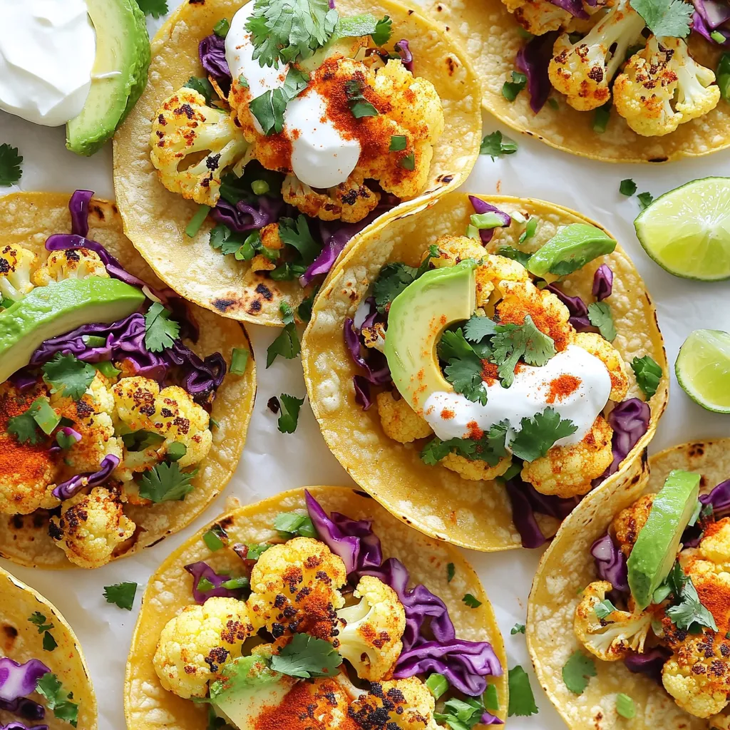 Spicy Harissa Roasted Cauliflower Tacos Delight
