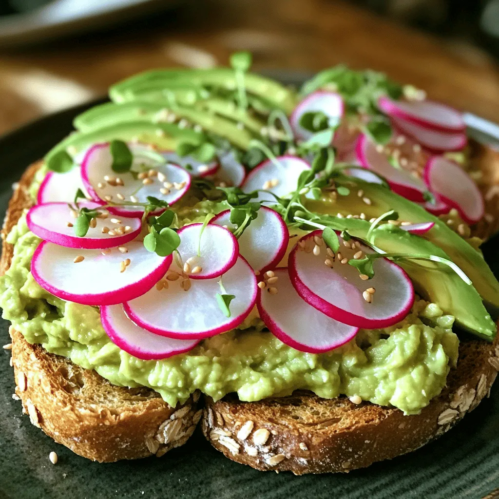 Savory Avocado Toast with Radish for Healthy Eating