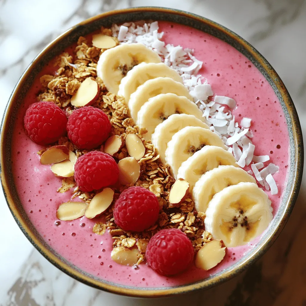 Raspberry Almond Smoothie Bowl Healthy and Simple Treat