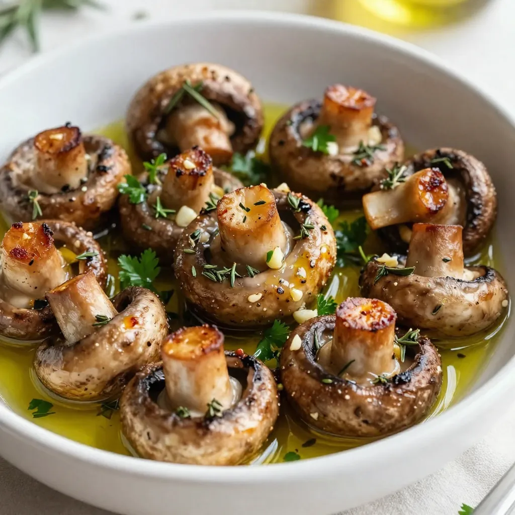 Garlic Herb Roasted Mushrooms Flavorful Side Dish
