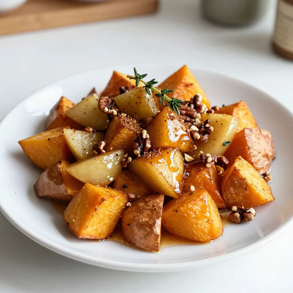 Maple Roasted Apple Sweet Potatoes Delightful Dish