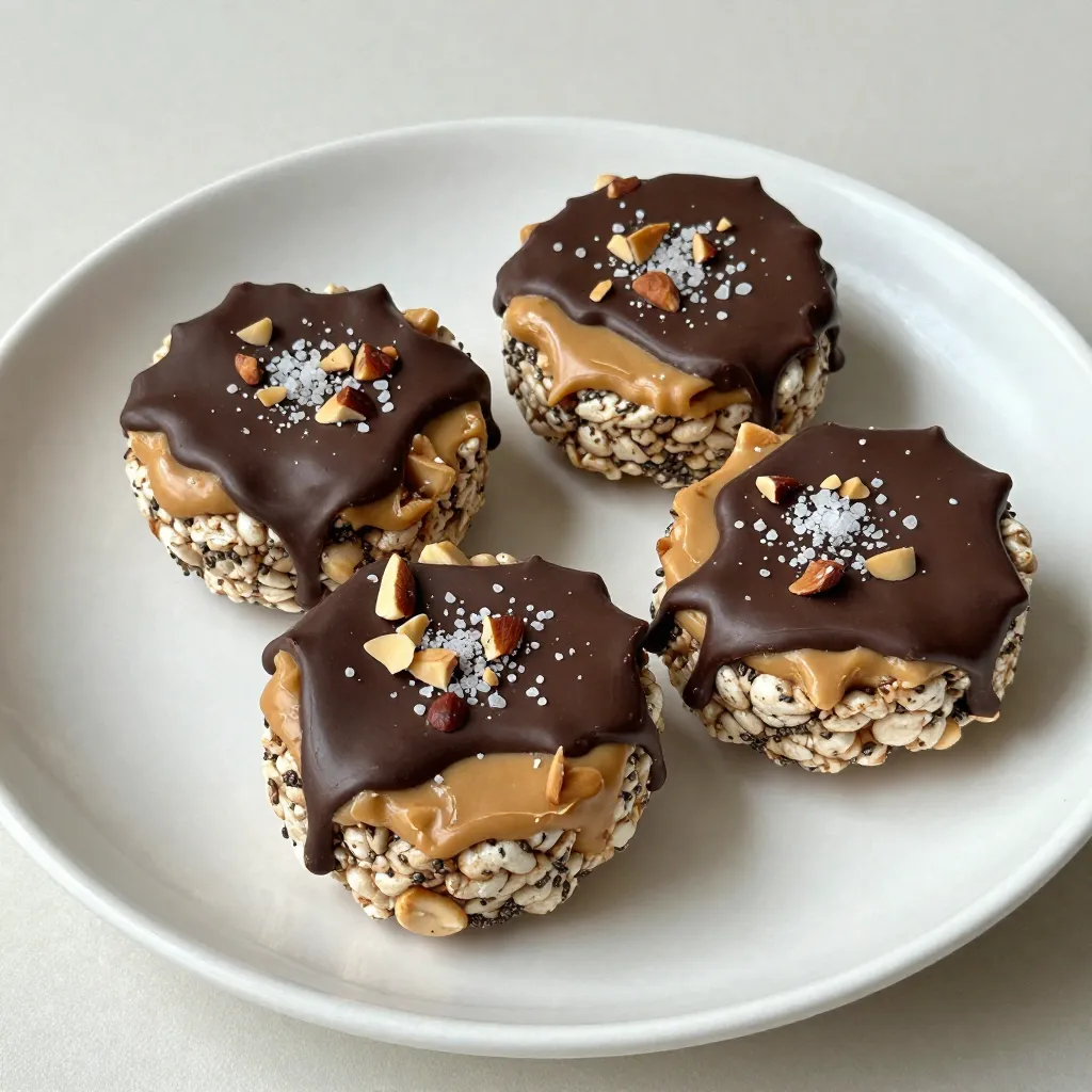 Chocolate Peanut Butter Rice Cake Snacks Delightful Treat