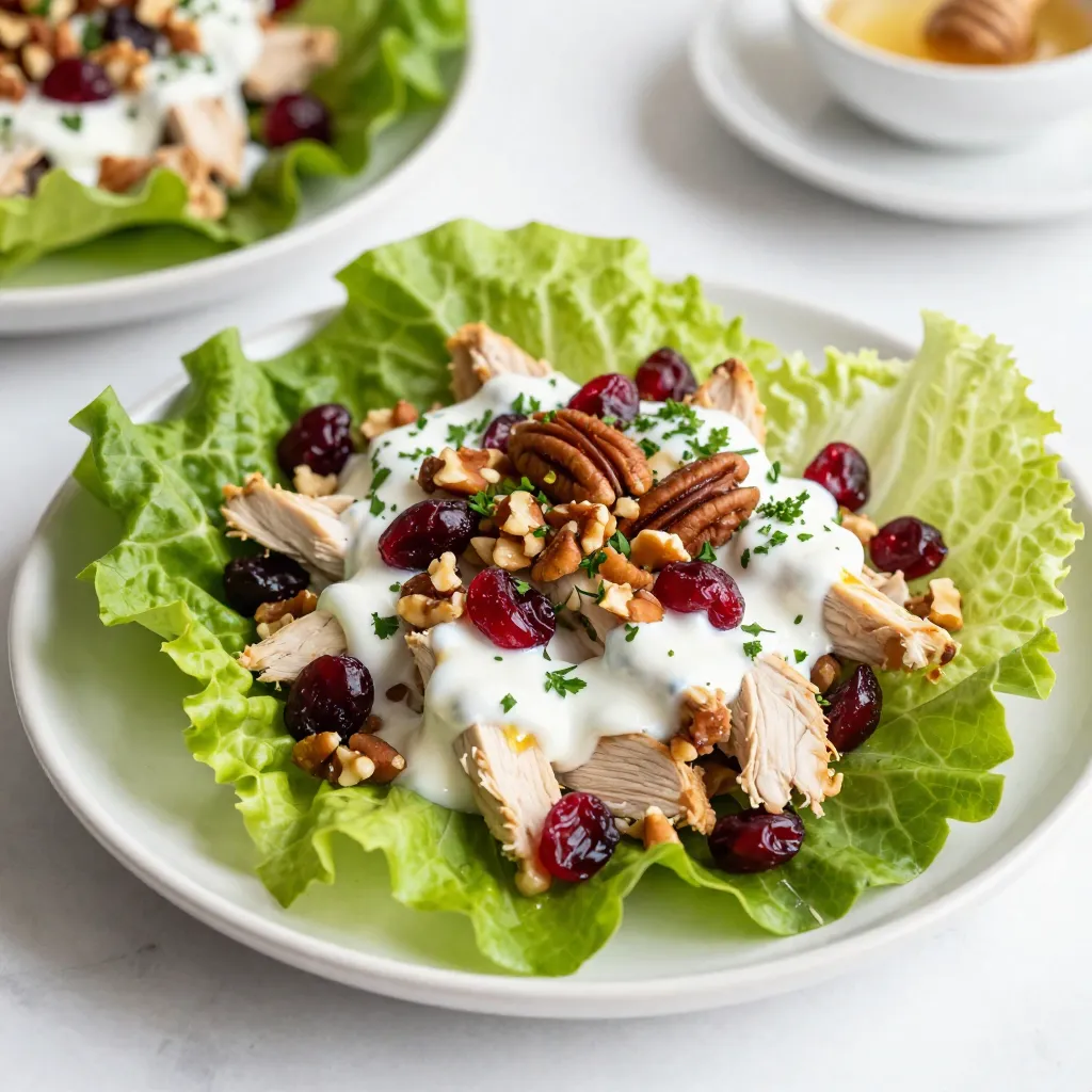 Cranberry Pecan Chicken Salad Lettuce Wraps Delight