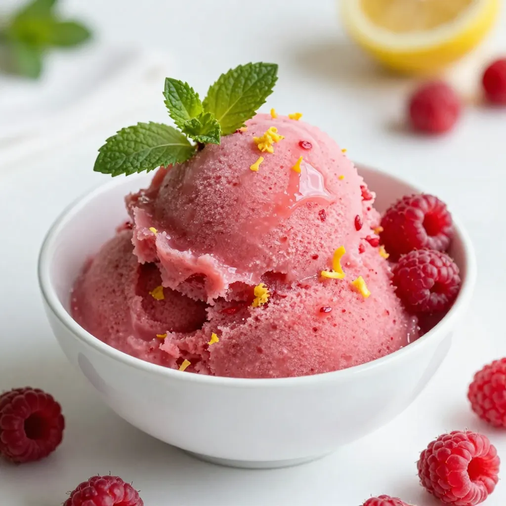 Raspberry Lemonade Sorbet Refreshing Summer Treat