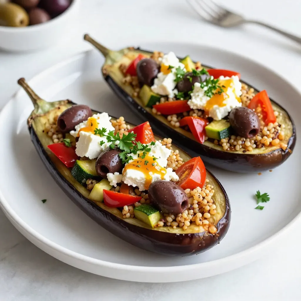 Mediterranean Stuffed Eggplant Flavorful Plant-Based Dish