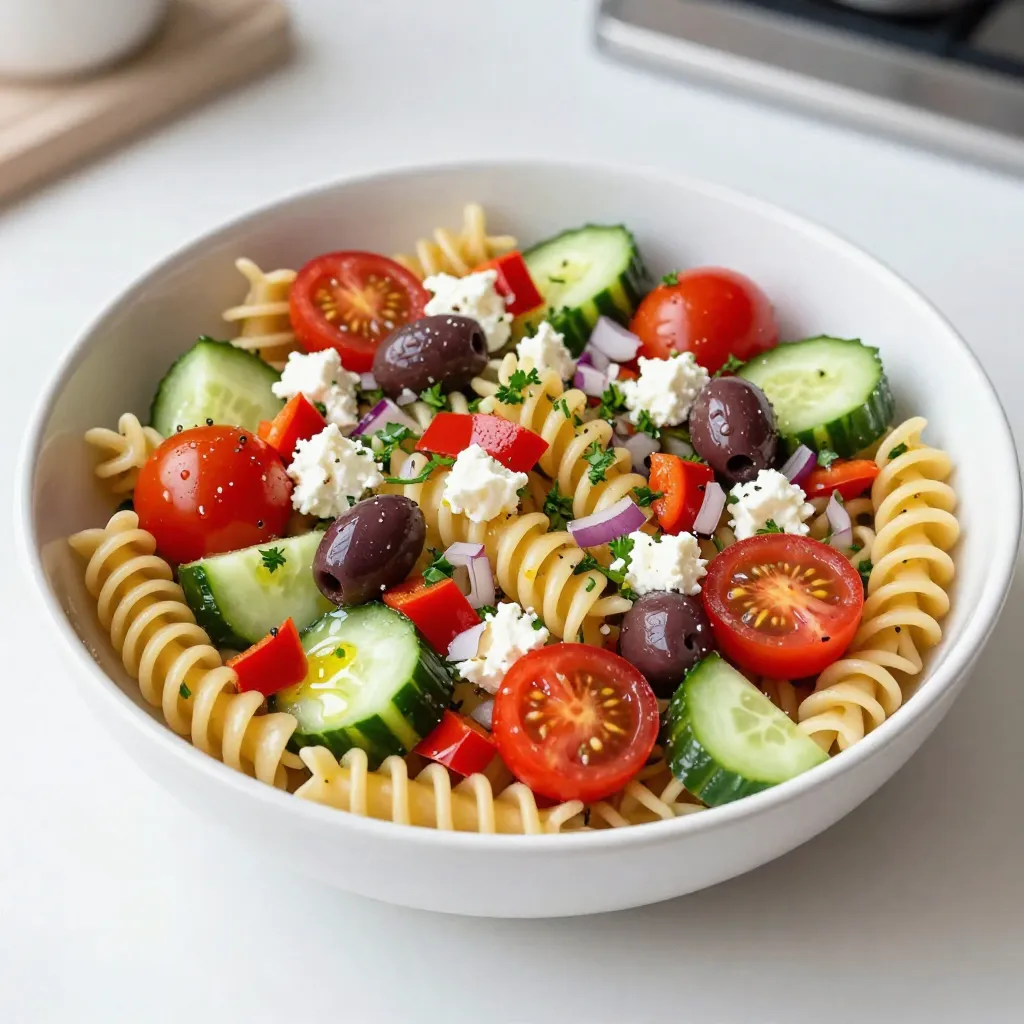 Greek Pasta Salad Simple and Flavorful Dish