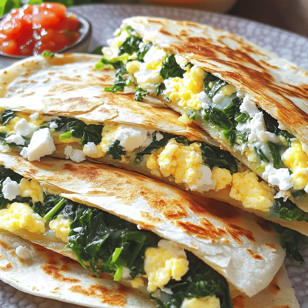 Spinach Feta Breakfast Quesadillas Easy and Tasty Meal