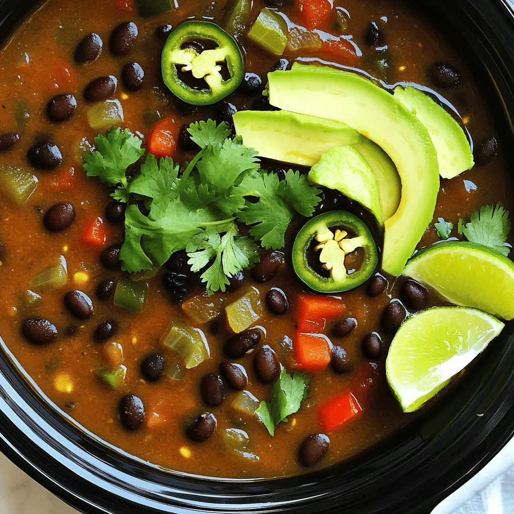 Savory Slow Cooker Spicy Black Bean Soup Delight