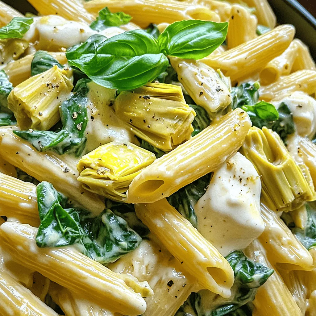 Savory Spinach Artichoke Pasta Simple and Quick Meal