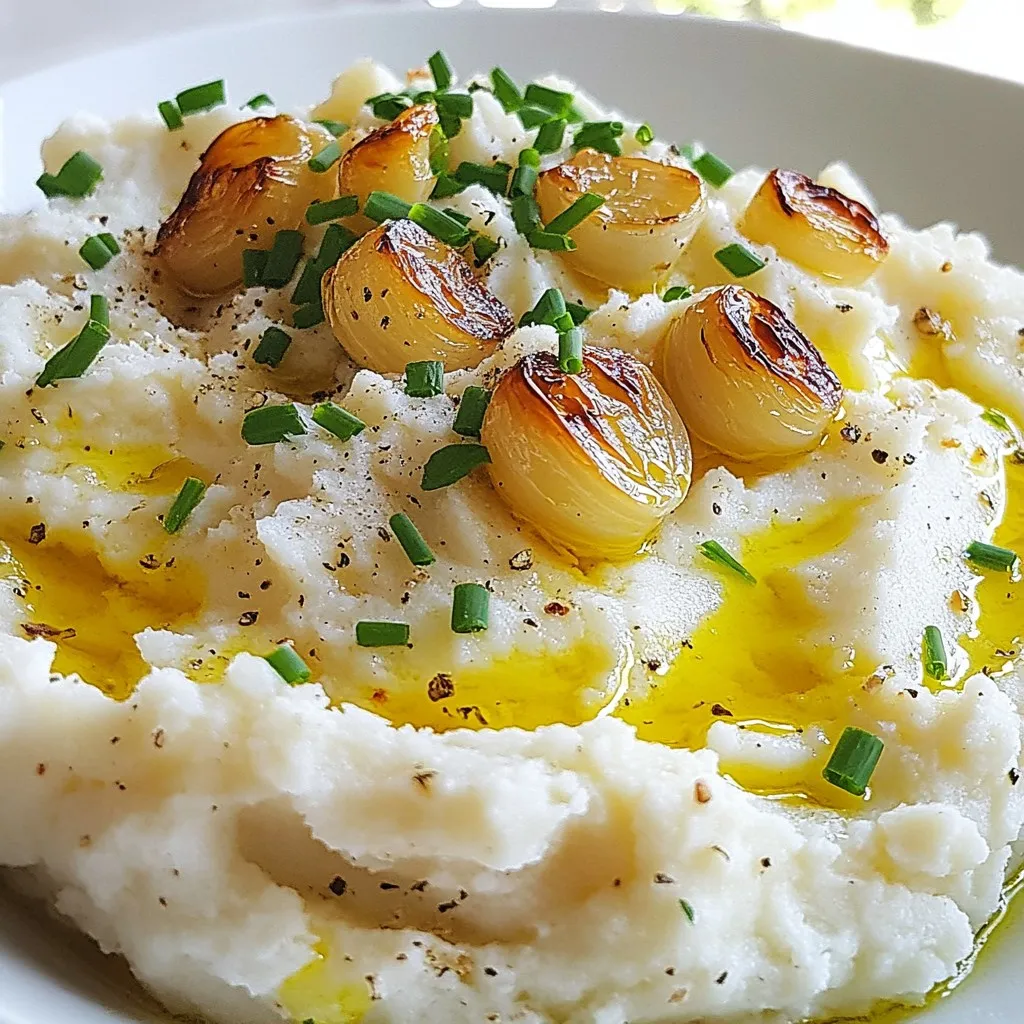 Roasted Garlic Mashed Cauliflower Creamy Delight