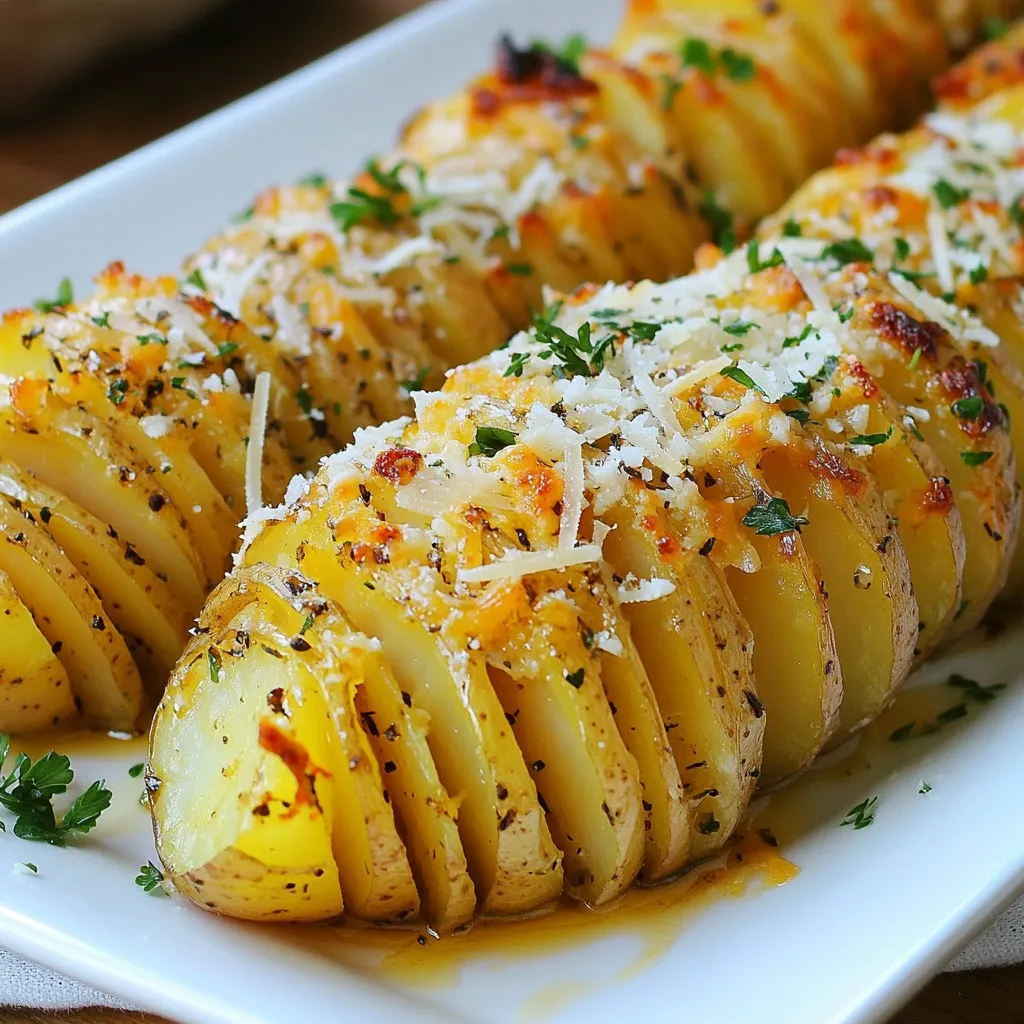 Garlic Parmesan Hasselback Potatoes Tasty Side Dish