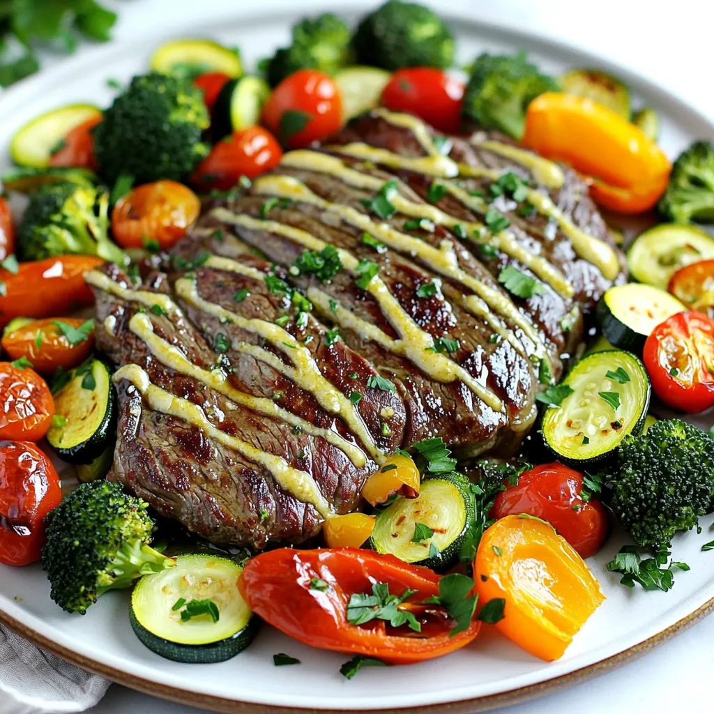 Sheet-Pan Garlic Butter Steak and Veggies Delight