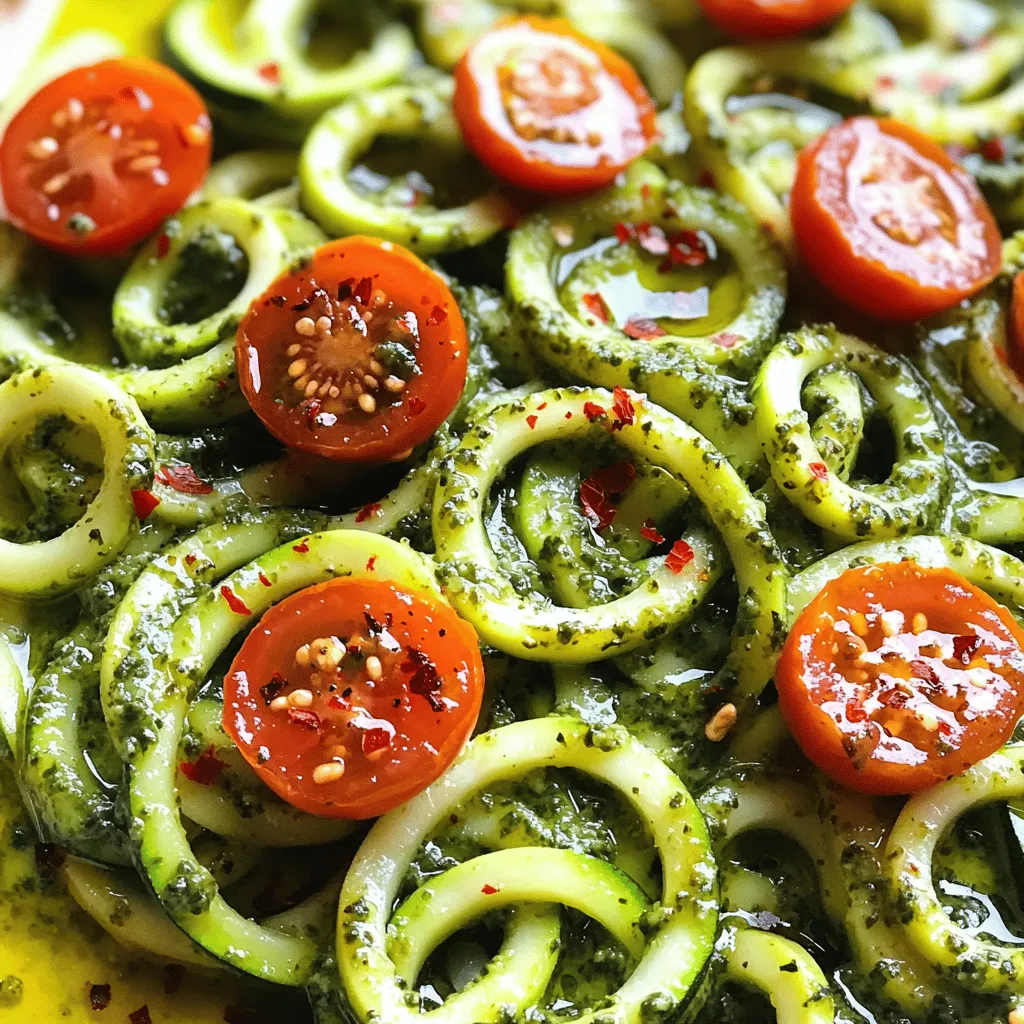 Zucchini Noodles with Pesto Simple and Tasty Dish