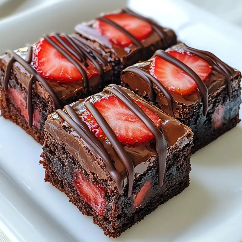 Chocolate Covered Strawberry Brownies Delicious Treat