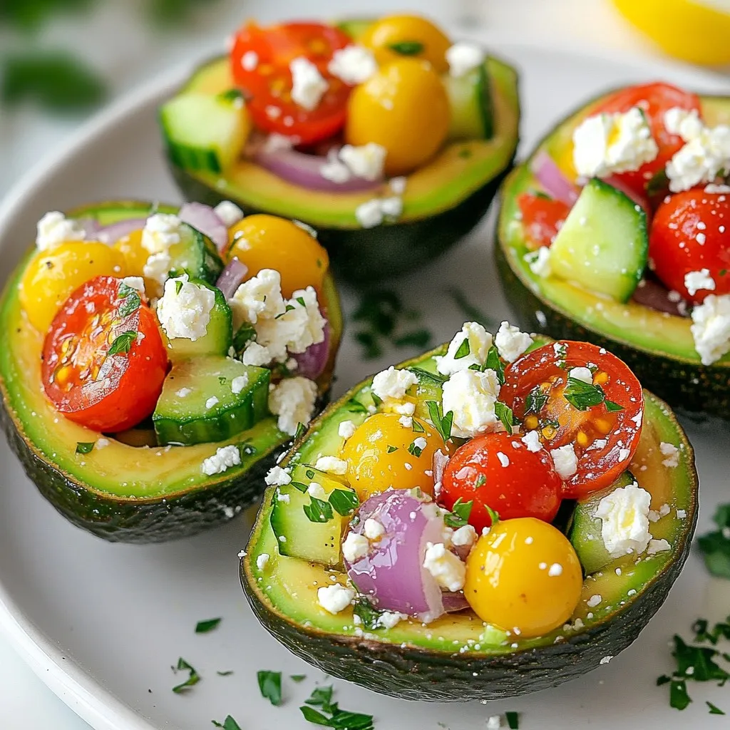 Greek Salad Stuffed Avocados Fresh and Flavorful Dish
