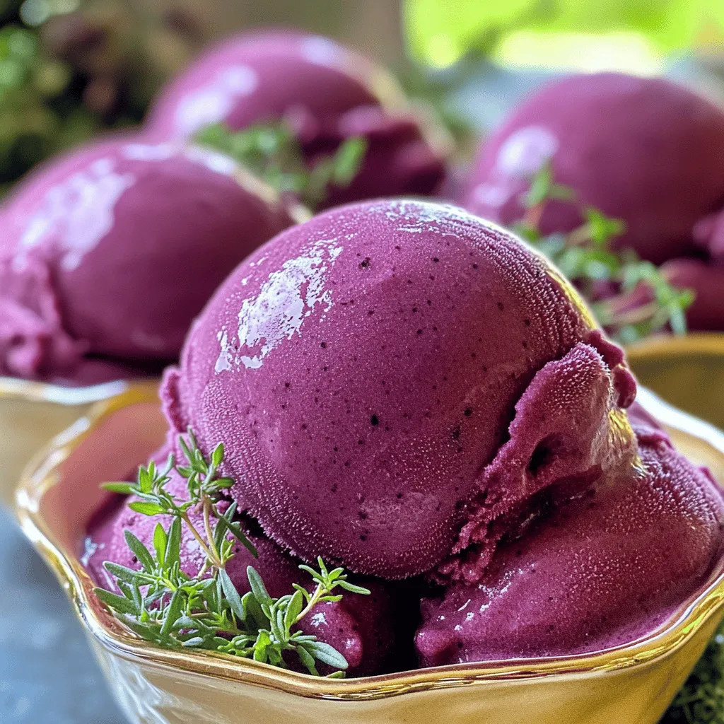 64. Blackberry Thyme Sorbet Refreshing Summer Delight