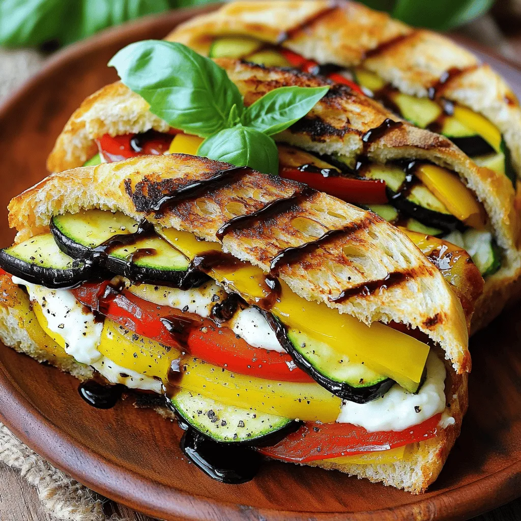 Grilled Vegetable Panini with Balsamic Glaze Delight