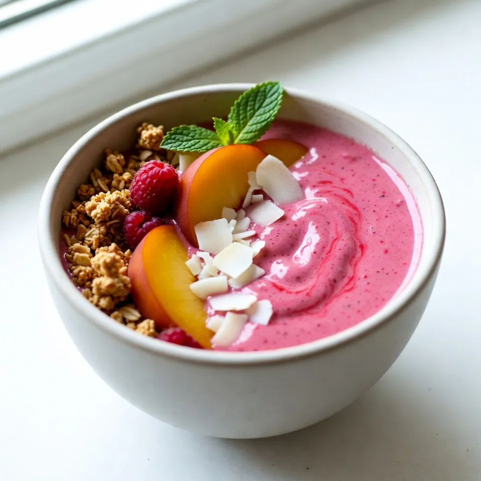 Raspberry Peach Smoothie Bowl Fresh and Flavorful Treat