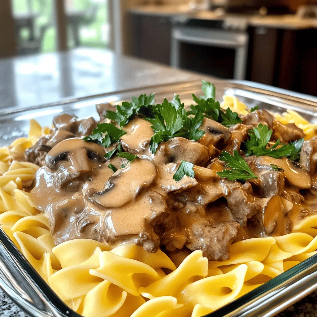 Savory Beef Stroganoff with Egg Noodles Recipe