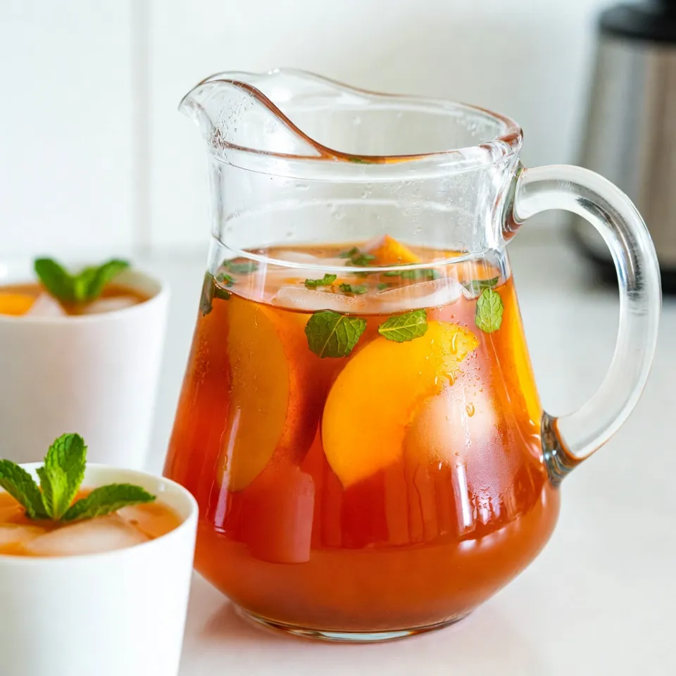 Ginger Peach Iced Tea Refreshing Summer Beverage