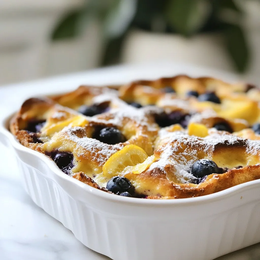Blueberry Lemon Bread Pudding Tasty and Easy Recipe