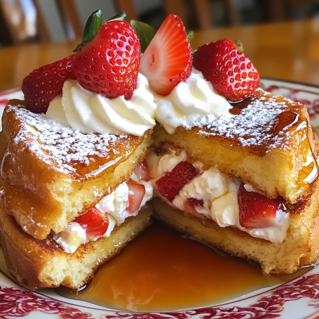 Strawberry Cheesecake Stuffed French Toast Delight