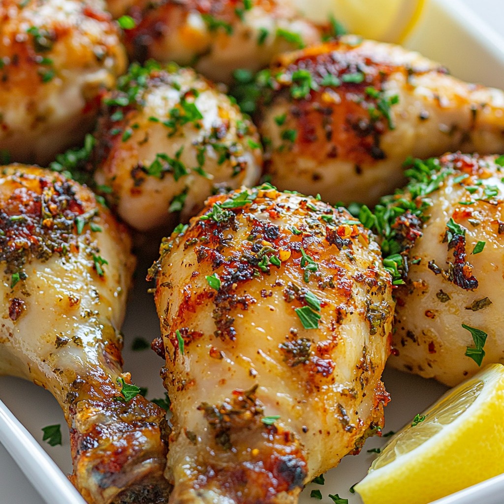 Herb Garlic Roasted Chicken Drumsticks Savory Delight